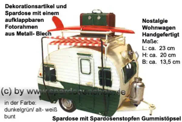 Nostalgie Wohnwagen dunkelgrün B